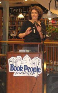 Liz Garton Scanlon speaking at BookPeople