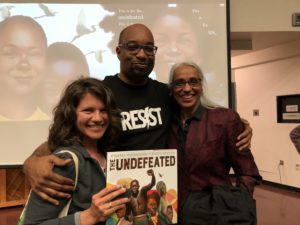 Caroline Starr Rose, Kwame Alexander and Vaunda Micheaux Nelson at the UNM event for THE UNDEFEATED.